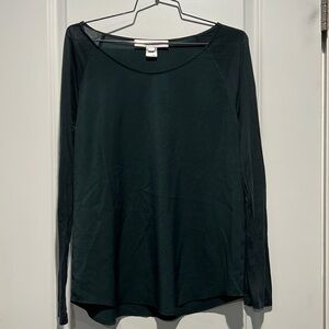 French Connection Classic. Long sleeve blouse. Sheer sleeves. Size large.